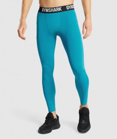 Men's Gymshark Element Baselayer Leggings Turquoise | CA N16850